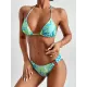 Tie-Dyed Triangle Halter-Neck Bikini Swimwear Tie-Dyed Triangle Halter-Neck Bikini Swimwear