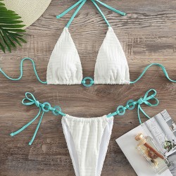 Vacation Tie Side Halter-Neck Bikini Swimsuit