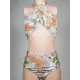 Sexy Strapless Floral Print Bralette High-Waisted Backless Bikini Swimwear Sexy Strapless Floral Print Bralette High-Waisted Backless Bikini Swimwear