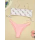Freshness Dinosaurs Printed Lace-Up Bikini Swimwear Freshness Dinosaurs Printed Lace-Up Bikini Swimwear