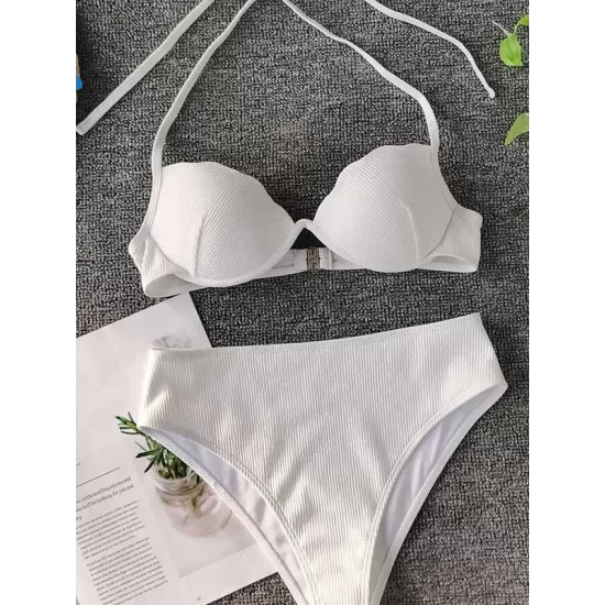 Shell Type Solid Color Split Bikini Swimsuit Shell Type Solid Color Split Bikini Swimsuit