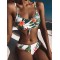 Spaghetti-Neck Floral Bralette Hipster Split Bikini Swimsuit