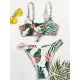 Spaghetti-Neck Floral Bralette Hipster Split Bikini Swimsuit Spaghetti-Neck Floral Bralette Hipster Split Bikini Swimsuit