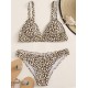 Floral-Print Triangles Backless Split Bikini Swimsuit Floral-Print Triangles Backless Split Bikini Swimsuit