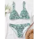 Floral-Print Triangles Backless Split Bikini Swimsuit Floral-Print Triangles Backless Split Bikini Swimsuit