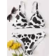Floral-Print Triangles Backless Split Bikini Swimsuit Floral-Print Triangles Backless Split Bikini Swimsuit