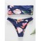 Floral-Print Bandeau Split Bikini Swimsuit
