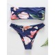 Floral-Print Bandeau Split Bikini Swimsuit Floral-Print Bandeau Split Bikini Swimsuit