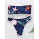 Floral-Print Bandeau Split Bikini Swimsuit Floral-Print Bandeau Split Bikini Swimsuit