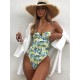 Spaghetti-Neck Fruit Printed Underwired One-Piece Swimwear Spaghetti-Neck Fruit Printed Underwired One-Piece Swimwear