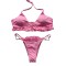 Sexy Solid Color Falbala Bikini Swimsuit