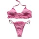 Sexy Solid Color Falbala Bikini Swimsuit Sexy Solid Color Falbala Bikini Swimsuit
