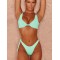 Solid Color V-Neck Bralette Hipster Simple Bikini Swimwear