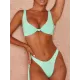 Solid Color V-Neck Bralette Hipster Simple Bikini Swimwear Solid Color V-Neck Bralette Hipster Simple Bikini Swimwear