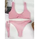 Solid Color V-Neck Bralette Hipster Simple Bikini Swimwear Solid Color V-Neck Bralette Hipster Simple Bikini Swimwear