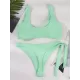 Solid Color V-Neck Bralette Hipster Simple Bikini Swimwear Solid Color V-Neck Bralette Hipster Simple Bikini Swimwear