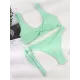 Solid Color V-Neck Bralette Hipster Simple Bikini Swimwear Solid Color V-Neck Bralette Hipster Simple Bikini Swimwear