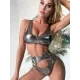 Wet Look Asymmetric Hollow Split Bikini Swimsuit Wet Look Asymmetric Hollow Split Bikini Swimsuit