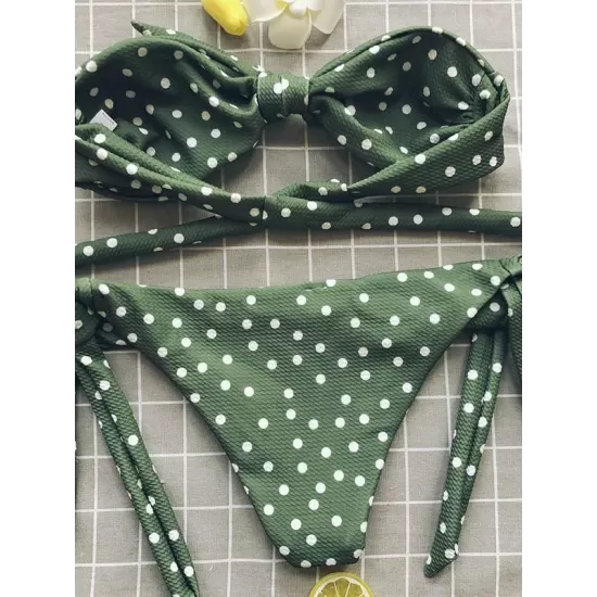 Knot Polka-Dot Bikinis Swimwear Knot Polka-Dot Bikinis Swimwear