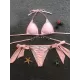 Gorgeous Embellished Bandage Triangles Split Bikini Swimsuit Gorgeous Embellished Bandage Triangles Split Bikini Swimsuit