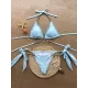 Gorgeous Embellished Bandage Triangles Split Bikini Swimsuit Gorgeous Embellished Bandage Triangles Split Bikini Swimsuit