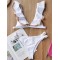 Flared Sleeves V-Neck Split Bikini Swimsuit