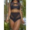 See-Through Chiffon Split-Joint Hollow Split Bikini Swimsuit