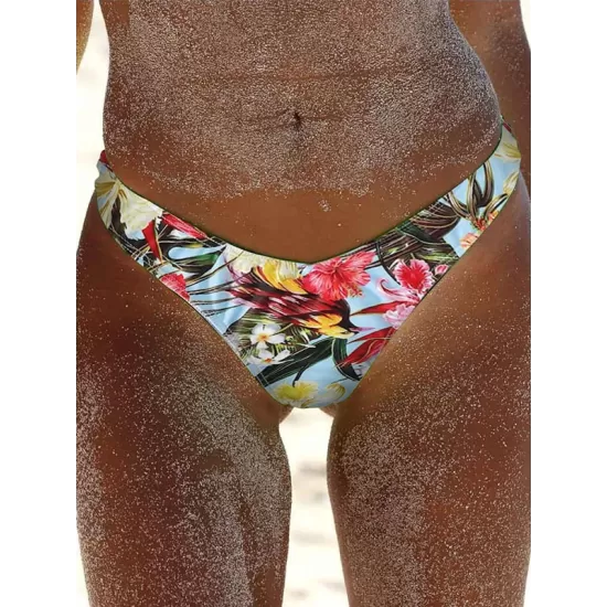 Floral-Print Triangles Low Waist Bikini Pants Floral-Print Triangles Low Waist Bikini Pants