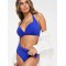Solid Color Padded Ruffled Bandage Bikini Swimwear