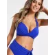 Solid Color Padded Ruffled Bandage Bikini Swimwear Solid Color Padded Ruffled Bandage Bikini Swimwear
