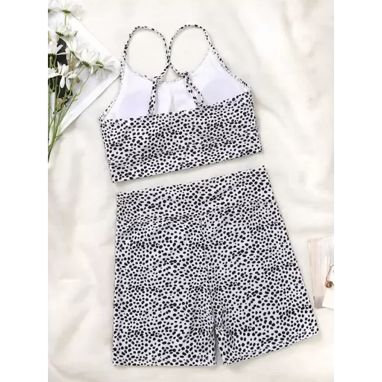Polka-Dot High-Waisted U-Neck Bikini Swimwear Polka-Dot High-Waisted U-Neck Bikini Swimwear