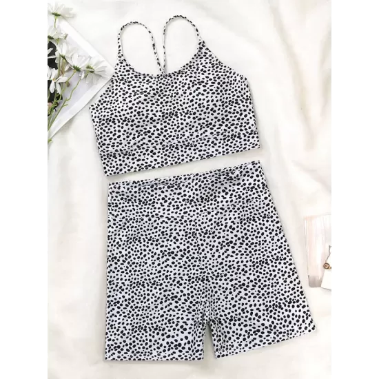 Polka-Dot High-Waisted U-Neck Bikini Swimwear Polka-Dot High-Waisted U-Neck Bikini Swimwear