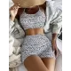 Polka-Dot High-Waisted U-Neck Bikini Swimwear Polka-Dot High-Waisted U-Neck Bikini Swimwear