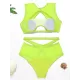Fluorescent Hollow Split-Joint Split Bikini Swimsuit Fluorescent Hollow Split-Joint Split Bikini Swimsuit