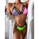 Stylish Strapless Color-Block Triangles Hollow Hipster Halterneck Bikini Swimwear Stylish Strapless Color-Block Triangles Hollow Hipster Halterneck Bikini Swimwear