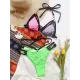 Stylish Strapless Color-Block Triangles Hollow Hipster Halterneck Bikini Swimwear Stylish Strapless Color-Block Triangles Hollow Hipster Halterneck Bikini Swimwear