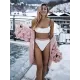 Contrast Color Split-Joint Split Bikini Swimsuit Contrast Color Split-Joint Split Bikini Swimsuit