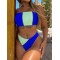 Contrast Color Split-Joint Tube Bikini Swimwear