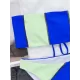 Contrast Color Split-Joint Tube Bikini Swimwear Contrast Color Split-Joint Tube Bikini Swimwear