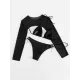 Three-Piece Suit Bandage Belly-Hollow Snakeskin Halter-Neck Bikini Swimsuit Three-Piece Suit Bandage Belly-Hollow Snakeskin Halter-Neck Bikini Swimsuit