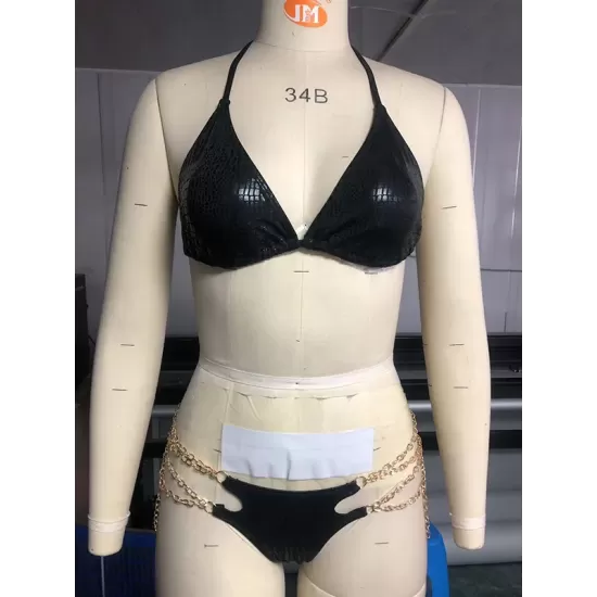 Three-Piece Suit Bandage Belly-Hollow Snakeskin Halter-Neck Bikini Swimsuit Three-Piece Suit Bandage Belly-Hollow Snakeskin Halter-Neck Bikini Swimsuit