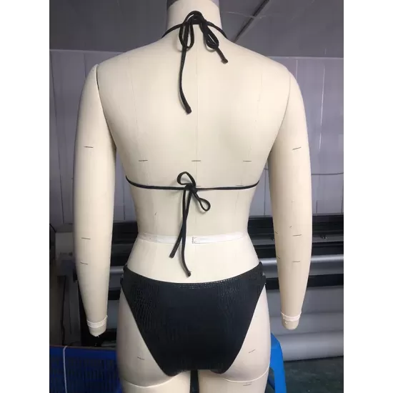 Three-Piece Suit Bandage Belly-Hollow Snakeskin Halter-Neck Bikini Swimsuit Three-Piece Suit Bandage Belly-Hollow Snakeskin Halter-Neck Bikini Swimsuit