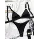 Solid Color Triangle Chains Elastics Bikini Swimwear Solid Color Triangle Chains Elastics Bikini Swimwear