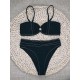 Embellished Solid Color Bandeau Split Bikini Swimsuit Embellished Solid Color Bandeau Split Bikini Swimsuit