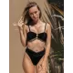 Embellished Solid Color Bandeau Split Bikini Swimsuit Embellished Solid Color Bandeau Split Bikini Swimsuit