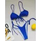 Sexy Ruffled Solid Color Tie Side Triangle Bikini Swimwear Sexy Ruffled Solid Color Tie Side Triangle Bikini Swimwear