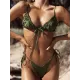 Sexy Ruffled Solid Color Tie Side Triangle Bikini Swimwear Sexy Ruffled Solid Color Tie Side Triangle Bikini Swimwear