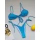 Sexy Ruffled Solid Color Tie Side Triangle Bikini Swimwear Sexy Ruffled Solid Color Tie Side Triangle Bikini Swimwear
