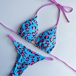 Leopard Halterneck Two Pieces Bikini Set