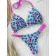 Leopard Halterneck Two Pieces Bikini Set Leopard Halterneck Two Pieces Bikini Set